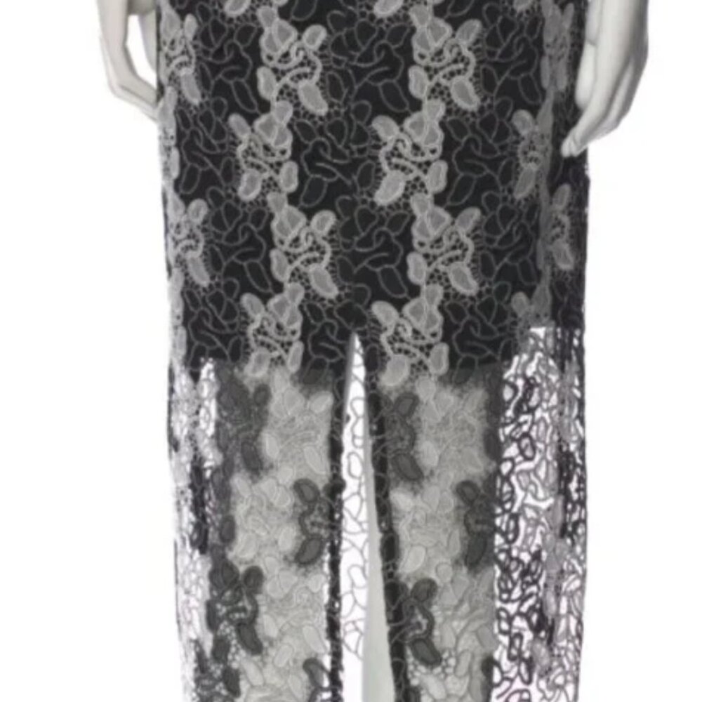 DVF Fall 2017 Ready-to-wear Collection Lace Black White Floral Midi Skirt M $328 - Picture 11 of 11